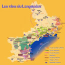 Le plan de la région des vins du Languedoc